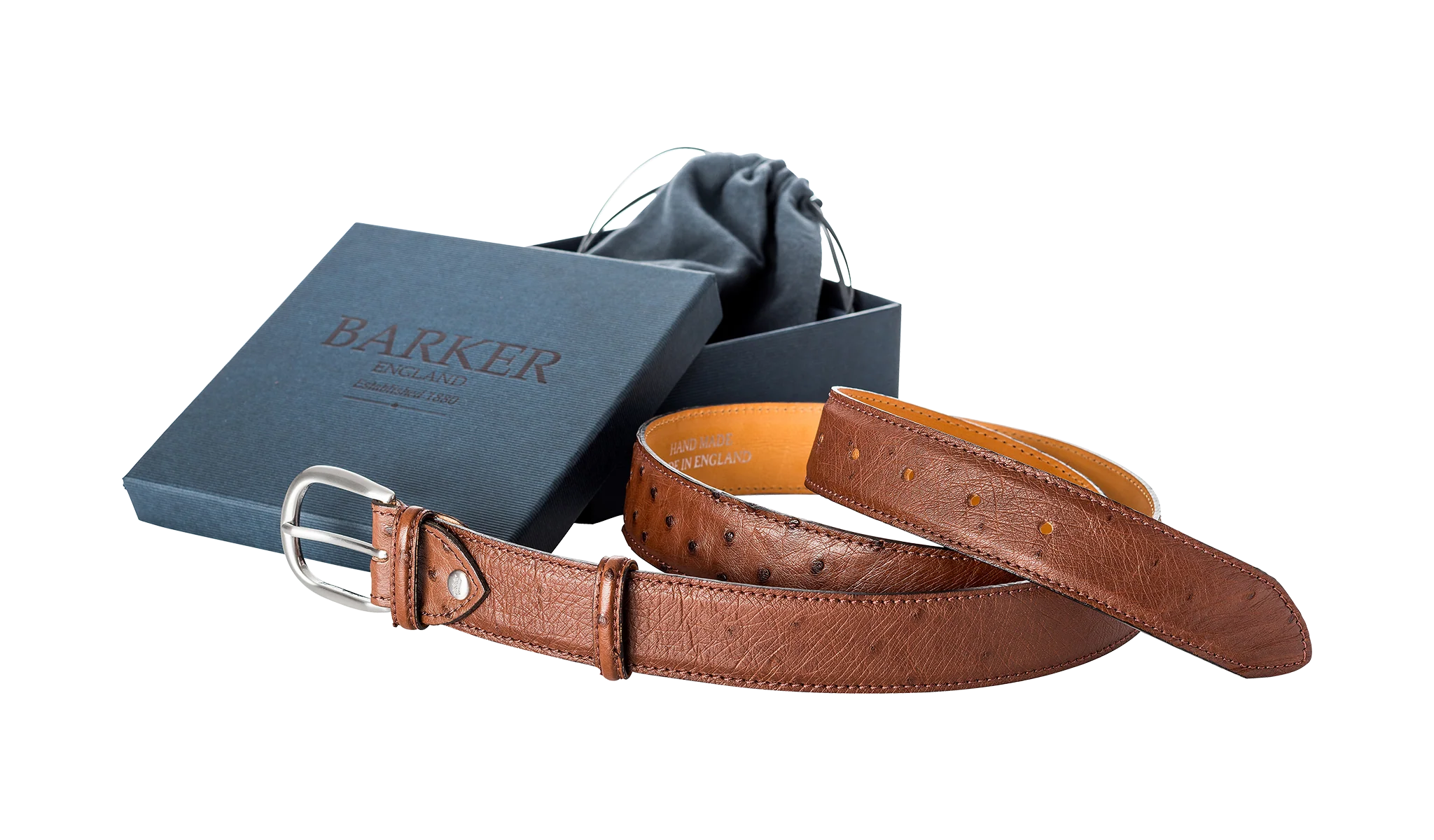 Plain Belt - Brown Ostrich