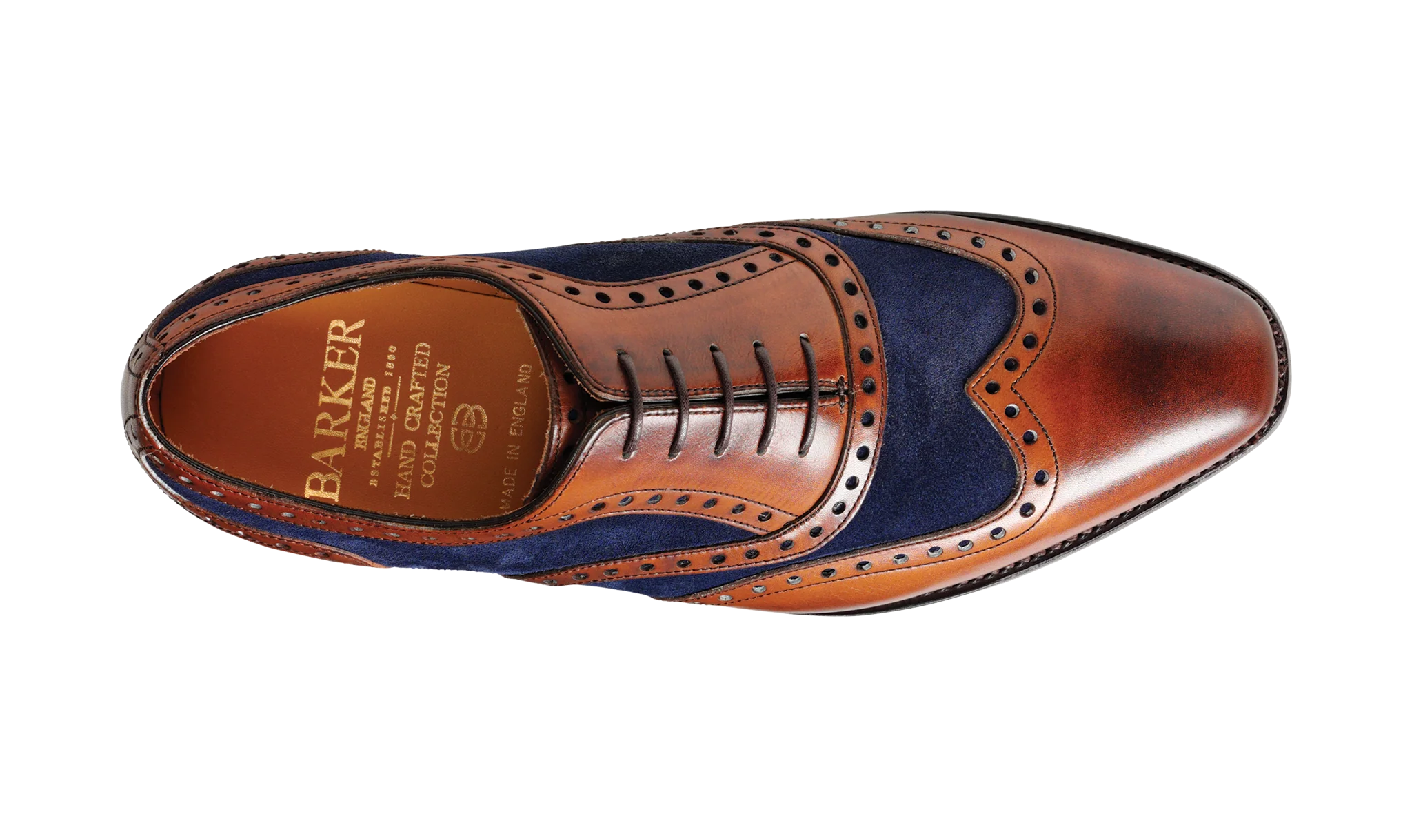 Cambridge - Brown Calf / Navy Suede - Image 3