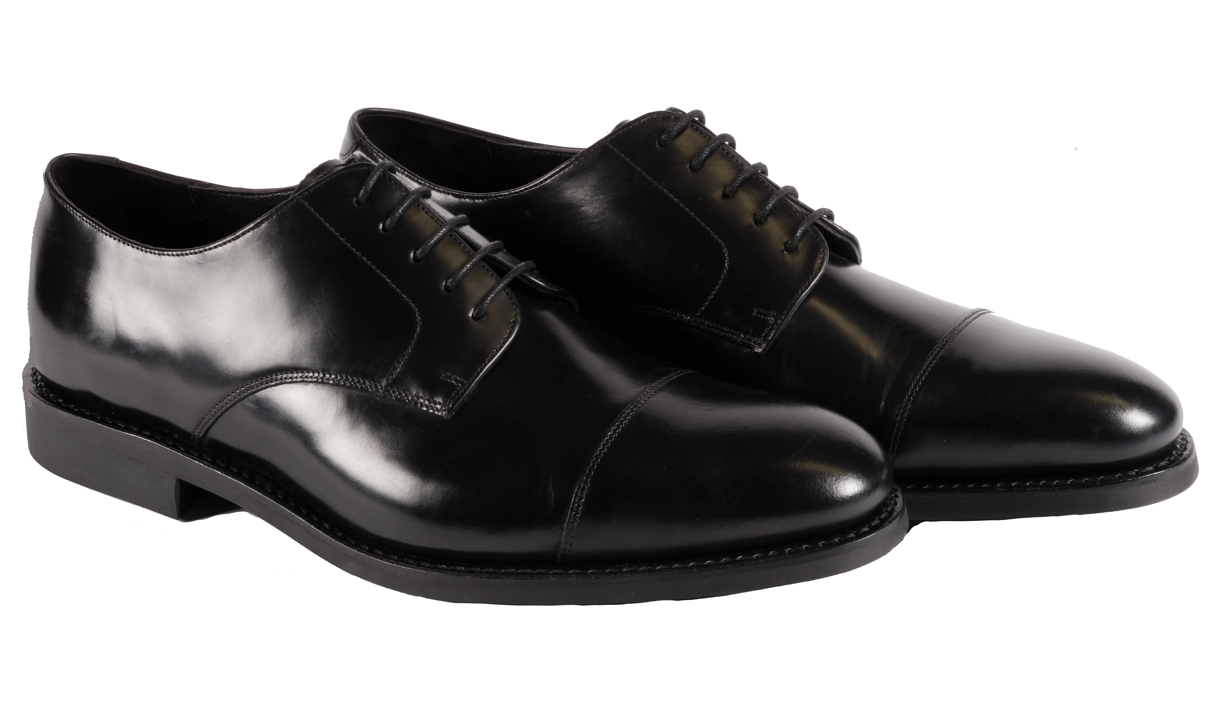 Derby Toe Cap - Black Hi Shine - Image 2