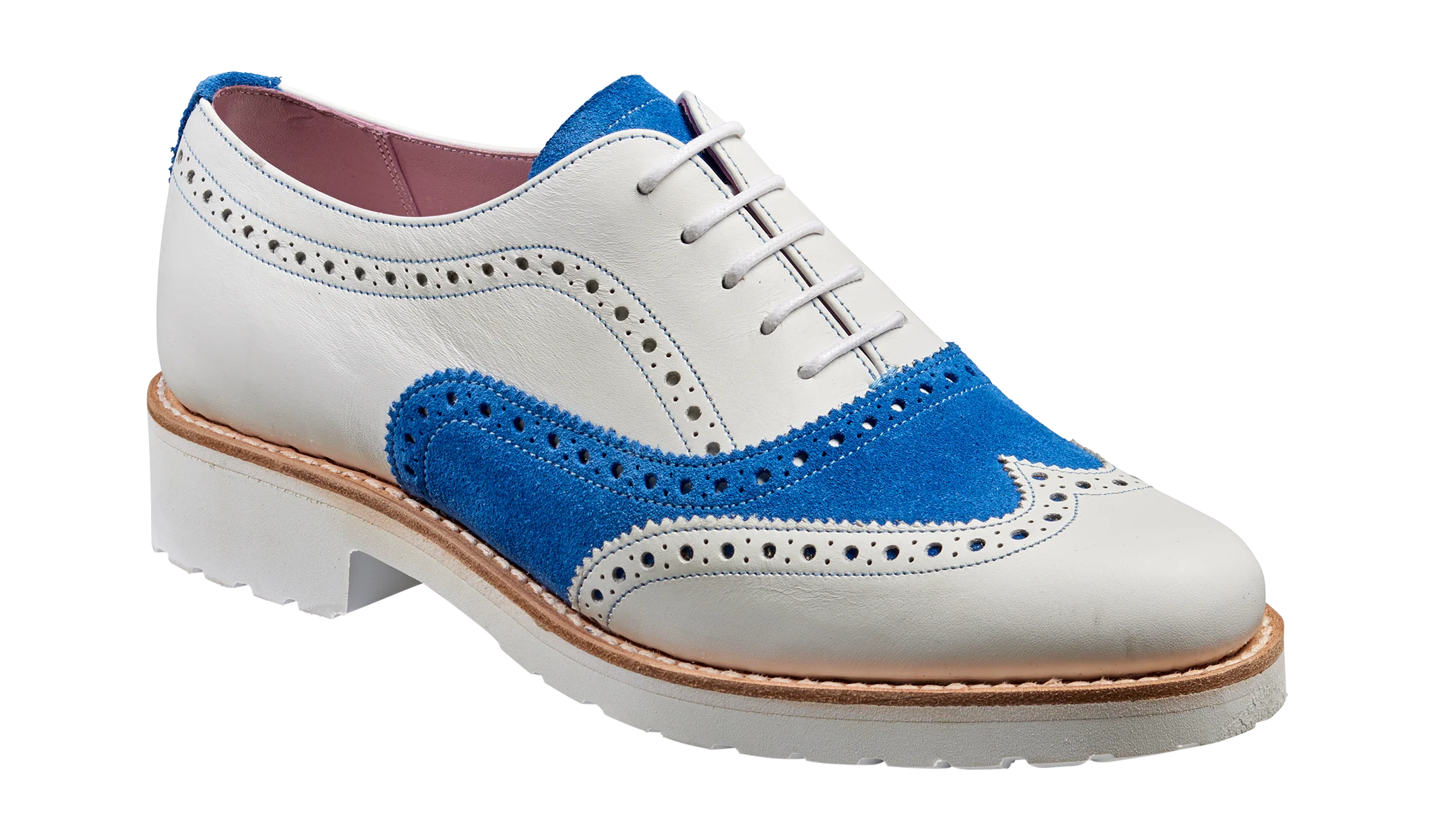 Josie - White Calf / Sky Blue Suede
