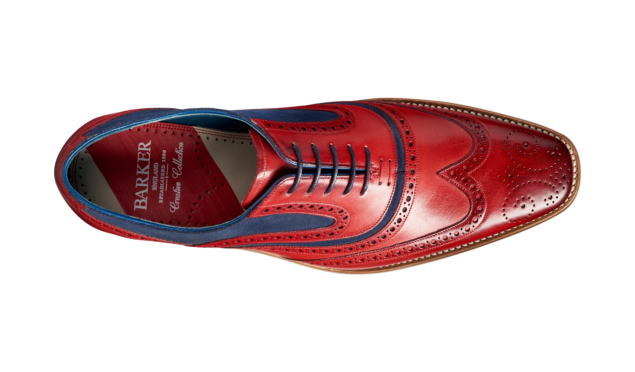 McClean - Red Hand Painted / Navy Suede - Image 3