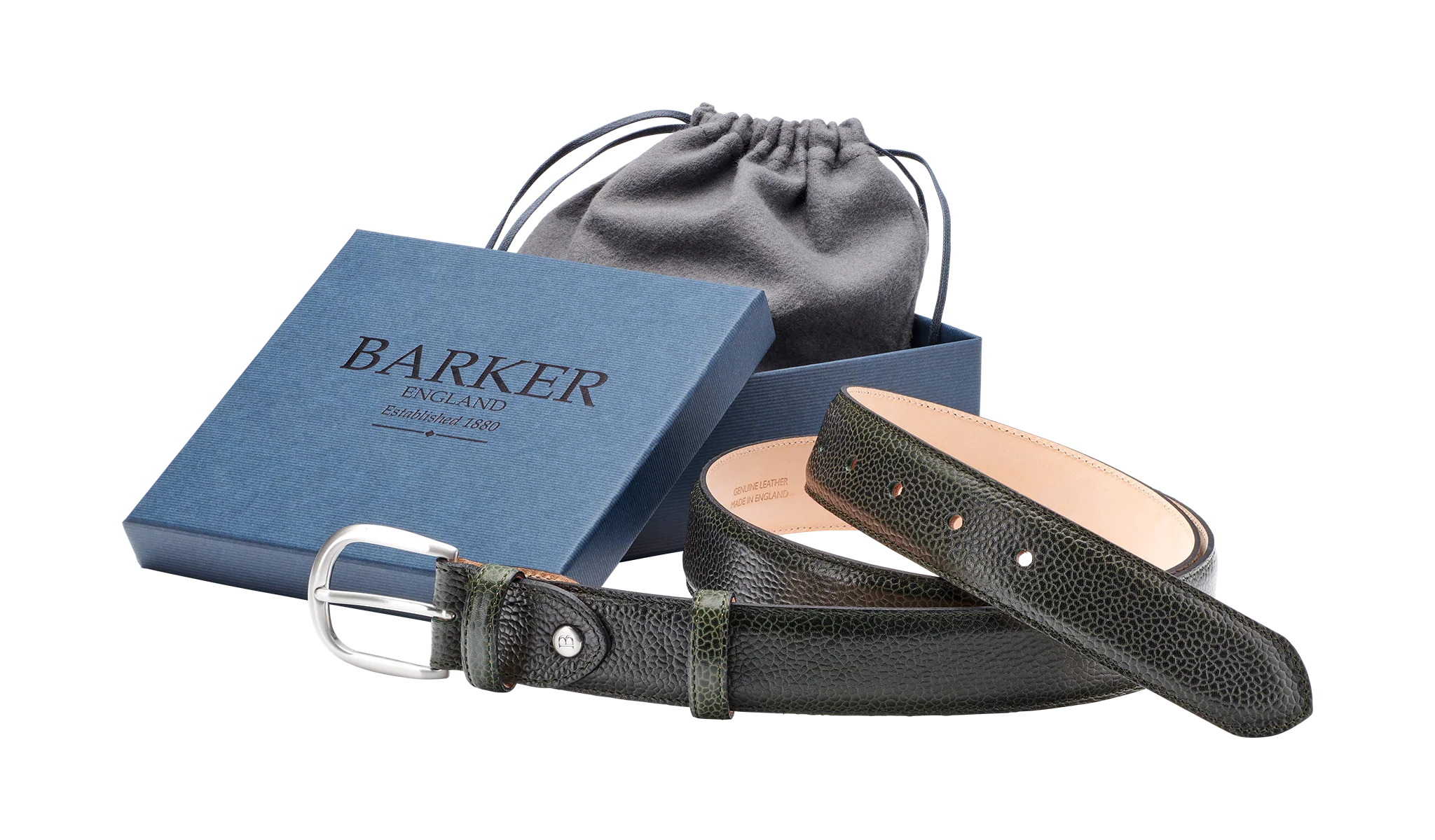 Plain Belt - Olive Green Grain