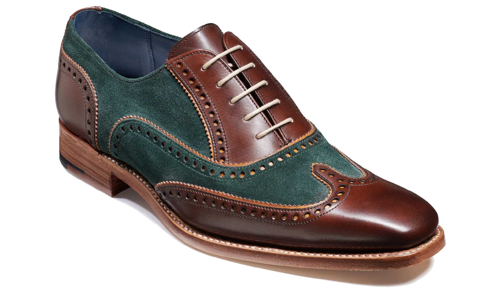 Spencer - Walnut Calf / Green Suede