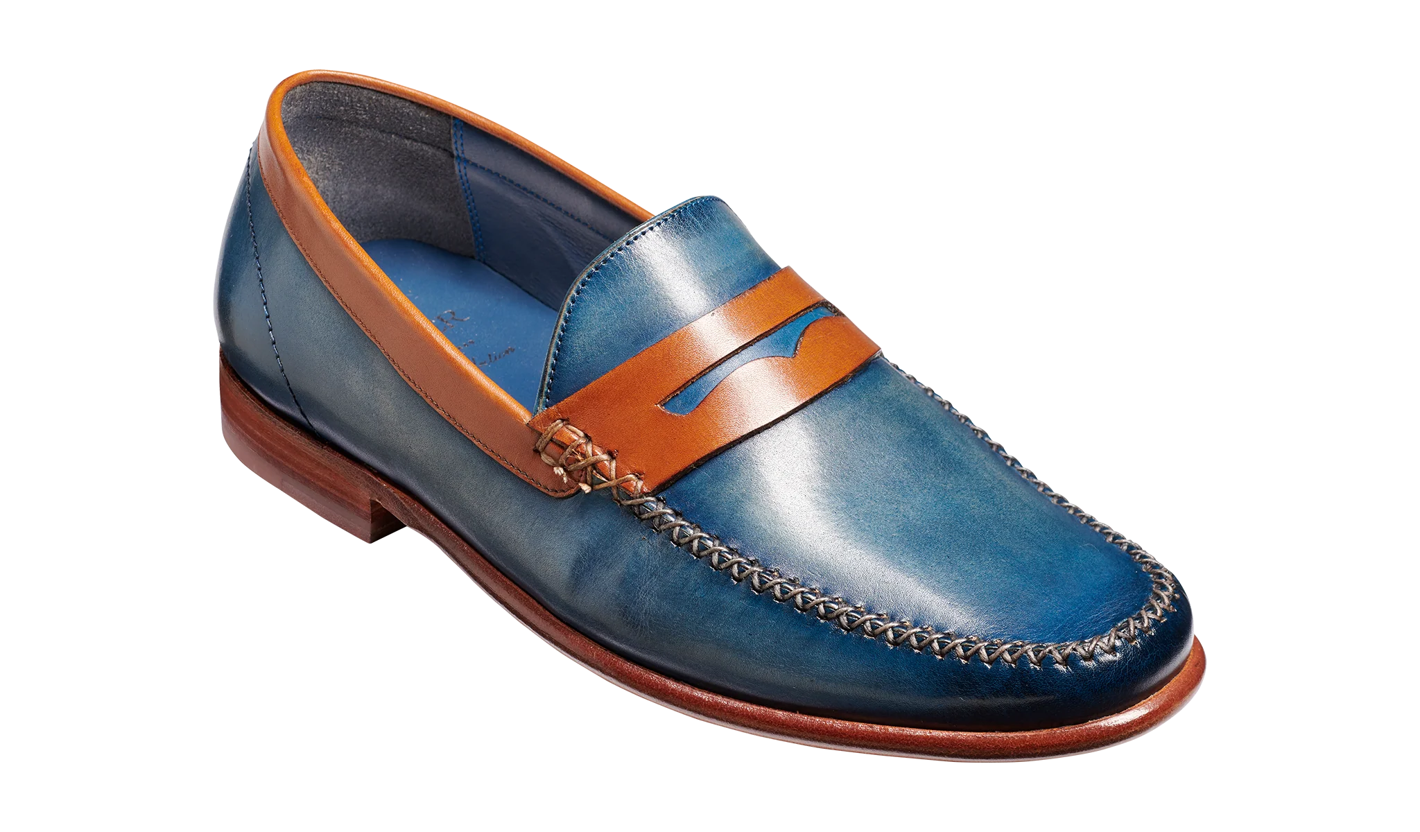 William - Blue Wash / Rosewood Collar / Brown Saddle