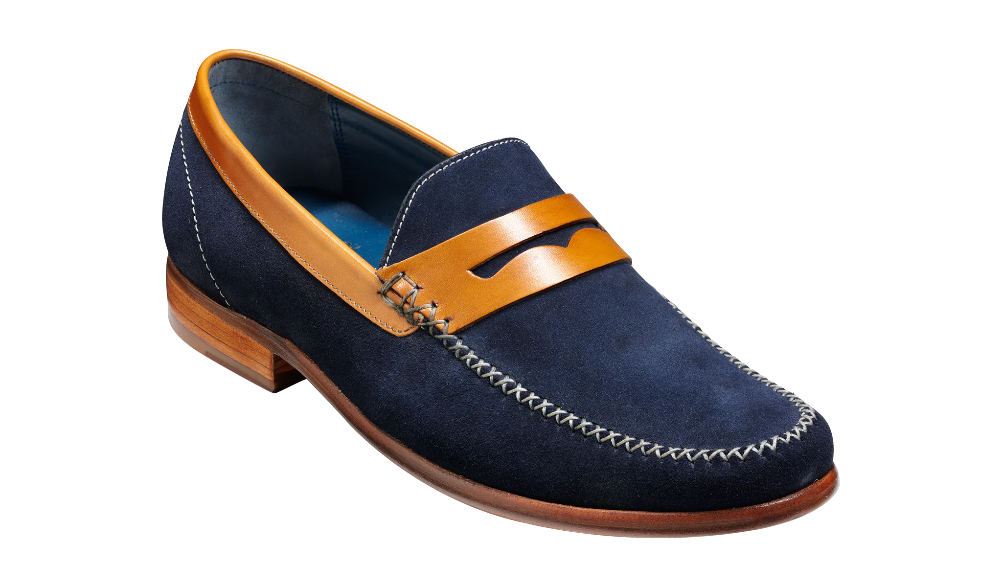 William - Navy Suede / Cedar Collar